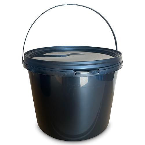 MARMOS-PLAST 3 x 5 Liter Eimer Schwarzer Kunststoffeimer mit Deckel Lebensmittelecht stapelbarerer Milcheimer Vorratseimer Honigeimer Lebensmittelfreigabe Behälter Leereimer für Mehl Wassereimer MARMOS-PLAST 3 x 5 Liter Eimer Schwarzer Kunststoffeimer mit Deckel Lebensmittelecht stapelbarerer Milcheimer Vorratseimer Honigeimer Lebensmittelfreigabe Behälter Leereimer für Mehl Wassereimer von MARMOS-PLAST