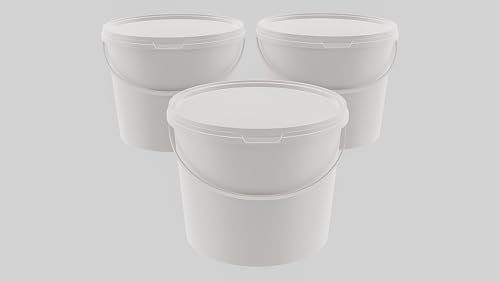 MARMOS-PLAST 3 x 5 Liter Eimer Set Weiß Kunststoffeimer mit Deckel stapelbarer Milch-/Vorratseimer Honigeimer Behälter Lebensmittelfreigabe Lebensmittelechte Leereimer für Mehl Wassereimer MARMOS-PLAST 3 x 5 Liter Eimer Set Weiß Kunststoffeimer mit Deckel stapelbarer Milch-/Vorratseimer Honigeimer Behälter Lebensmittelfreigabe Lebensmittelechte Leereimer für Mehl Wassereimer von MARMOS-PLAST