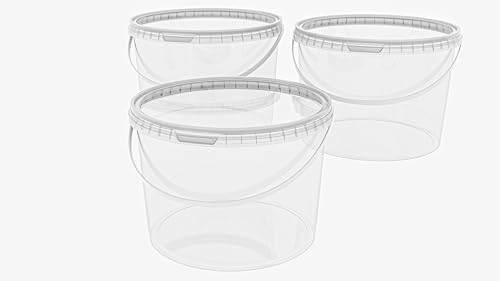 MARMOS-PLAST 3 x 5 Liter Eimer Set transparenter Kunststoffeimer mit Deckel stapelbarer Milch-/Vorratseimer Honigeimer Behälter Lebensmittelfreigabe Lebensmittelechte Leereimer für Mehl Wassereimer MARMOS-PLAST 3 x 5 Liter Eimer Set transparenter Kunststoffeimer mit Deckel stapelbarer Milch-/Vorratseimer Honigeimer Behälter Lebensmittelfreigabe Lebensmittelechte Leereimer für Mehl Wassereimer von MARMOS-PLAST