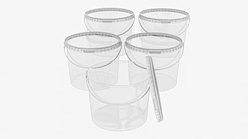 MARMOS-PLAST 5 x 10 Liter Eimer Set transparenter Kunststoffeimer mit Deckel stapelbarer Milch-/Vorratseimer Honigeimer Behälter Lebensmittelfreigabe Lebensmittelechte Leereimer für Mehl Wassereimer MARMOS-PLAST 5 x 10 Liter Eimer Set transparenter Kunststoffeimer mit Deckel stapelbarer Milch-/Vorratseimer Honigeimer Behälter Lebensmittelfreigabe Lebensmittelechte Leereimer für Mehl Wassereimer von MARMOS-PLAST