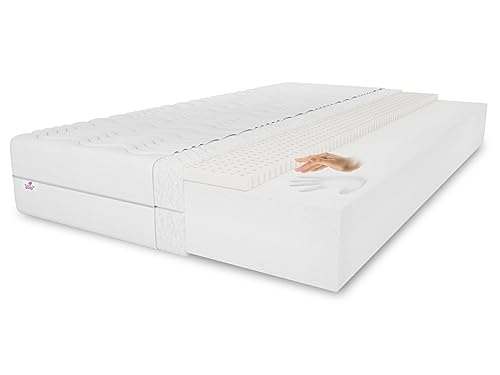 Latexmatratze Memory 140x200 cm, Höhe 11 cm, Härtegrad H3, Farbe: Aloe Vera, inkl. Bezug von MARPUR