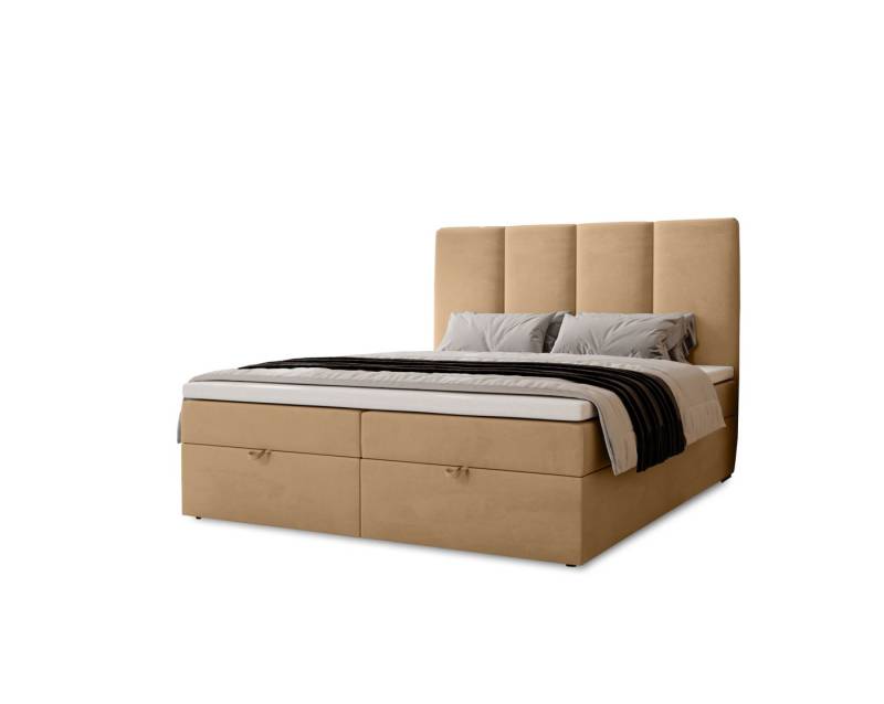 MARPUR Boxspringbett MALMO inkl. Topper (Boxspringbett mit Bettkasten und Kopfteil Matratze, Topper, Füße) von MARPUR