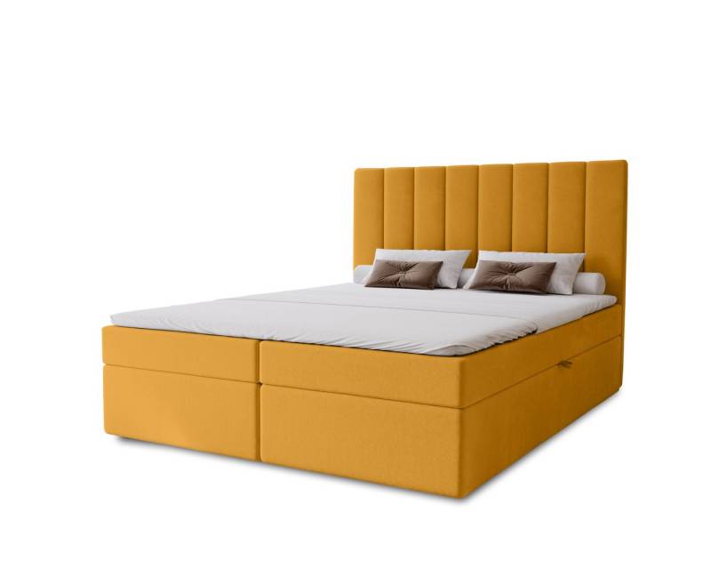 MARPUR Boxspringbett NERO BOX inkl. Topper Kokos (Boxspringbett mit Bettkasten und Kopfteil Matratze, Topper, Füße) von MARPUR