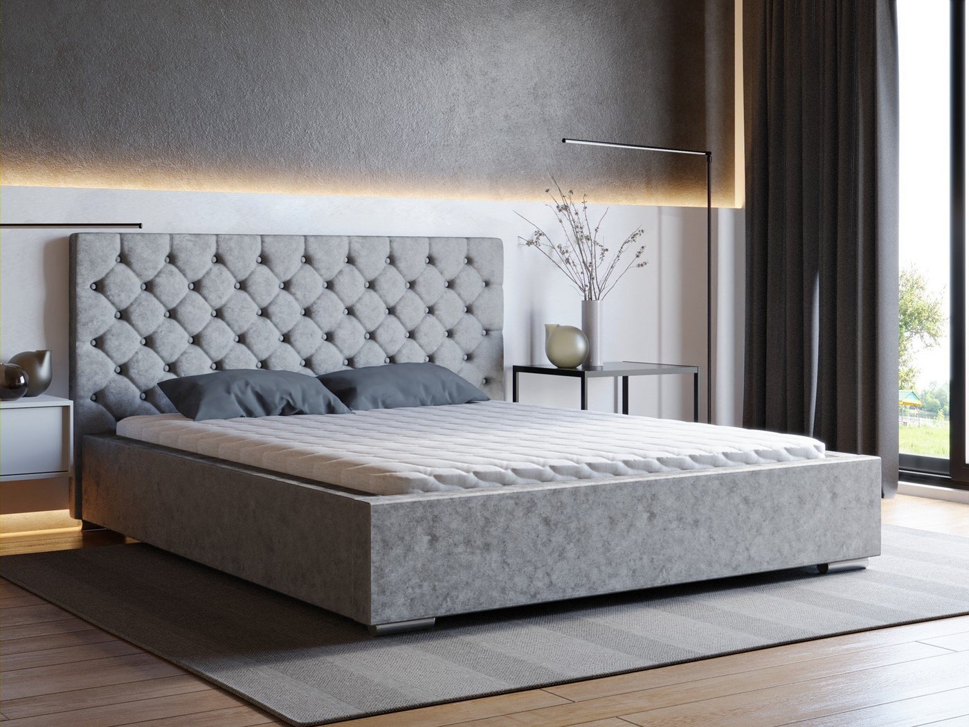 MARPUR Polsterbett GOLDEN (Polsterbett mit Bettkasten und Kopfteil, Lattenrost, Füße, Anleitung) von MARPUR