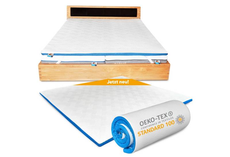 MARQA HOME, Topper Matratzentopper Komfortschicht, Reißverschlüsse, Waschbaren Bezug, Kaltschaum Plus, Schaum-Rutchfestboden von MARQA HOME