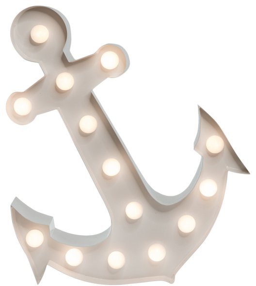 MARQUEE LIGHTS LED Dekolicht Anchor, LED fest integriert, Warmweiß, Wand-Tischlampe Anchor 14 festverbauten LEDs - 24x31 cm von MARQUEE LIGHTS