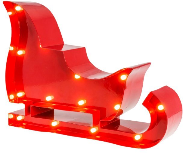 MARQUEE LIGHTS LED Dekolicht Christmas Sled, LED fest integriert, Warmweiß, Wandlampe,Tischlampe Christmas Sled 14 festverbauten LEDs - 23x17 cm von MARQUEE LIGHTS