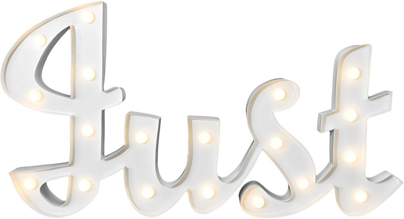 MARQUEE LIGHTS LED Dekolicht Just, LED fest integriert, Warmweiß, Wandlampe, Tischlampe Schriftzug Just 19 Leuchtmittel - 57x31cm MARQUEE LIGHTS LED Dekolicht Just, LED fest integriert, Warmweiß, Wandlampe, Tischlampe Schriftzug Just 19 Leuchtmittel - 57x31cm von MARQUEE LIGHTS