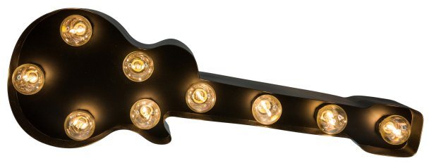 MARQUEE LIGHTS LED Dekolicht Old Guitar, ohne Leuchtmittel, Warmweiß, Wandlampe, Tischlampe Old Guitar 9 Lichtquellen E14 (exkl) - 61x38cm von MARQUEE LIGHTS