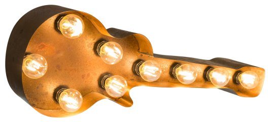 MARQUEE LIGHTS LED Dekolicht Old Guitar, ohne Leuchtmittel, Warmweiß, Wandlampe, Tischlampe Old Guitar 9 Lichtquellen E14 (exkl) - 61x38cm von MARQUEE LIGHTS