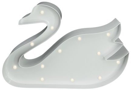 MARQUEE LIGHTS LED Dekolicht Swan, LED fest integriert, Warmweiß, Wandlampe, Tischlampe Swan mit 13 festverbauten LEDs - 23x16 cm von MARQUEE LIGHTS