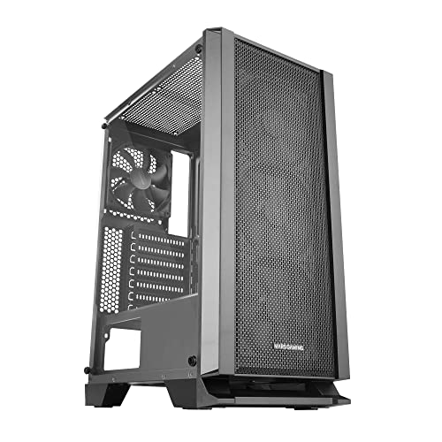 Mars Gaming MC-Master, ATX PC Gehäuse, Metall-Mesh Frontplatte, Gehärtetes Glas, 4 Ultraleise 120mm Lüfter, Schwarz von MARSGAMING