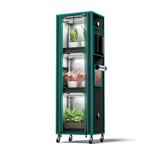 MARS HYDRO 2025 Plant Stand with Grow Lights 4-Tier Plant Shelf with 6 Full Spectrum LED Lamps (54W, 12‘’) & Grow Tent Mini Greenhouse for Vegetables, Seedlings, Plant Growth 5000K, 16x12x47'' von MARS HYDRO