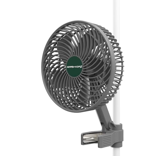 MARS HYDRO Upgrade M6 Clip Ventilator Grow Oszillierend Leise Klein for Growzelt, 10 Geschwindigkeitsstufen, Grow Ventilator Oszillierend Klemmbar mini Fan für growzelt, APP/WiFi Steuerung von MARS HYDRO