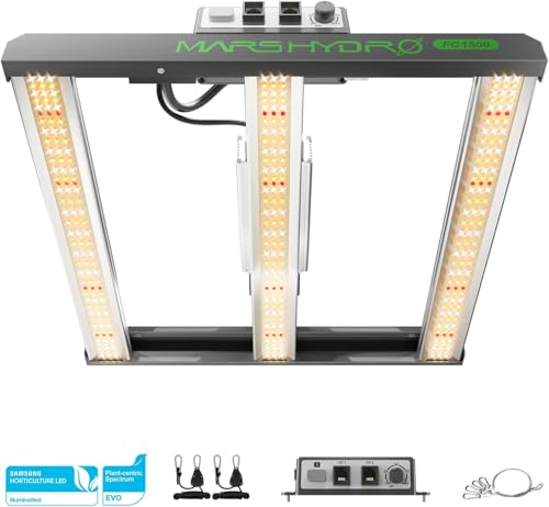 MARS HYDRO Smart FC1500 LED Grow Lampe 150W Samsung LM301H EVO Abdeckung Vollspektrum Pflanzenlampe Daisy Chain dimmbare Bar Wachstumslampe für Zimmerpflanzen, Gemüse, Blume von MARS HYDRO