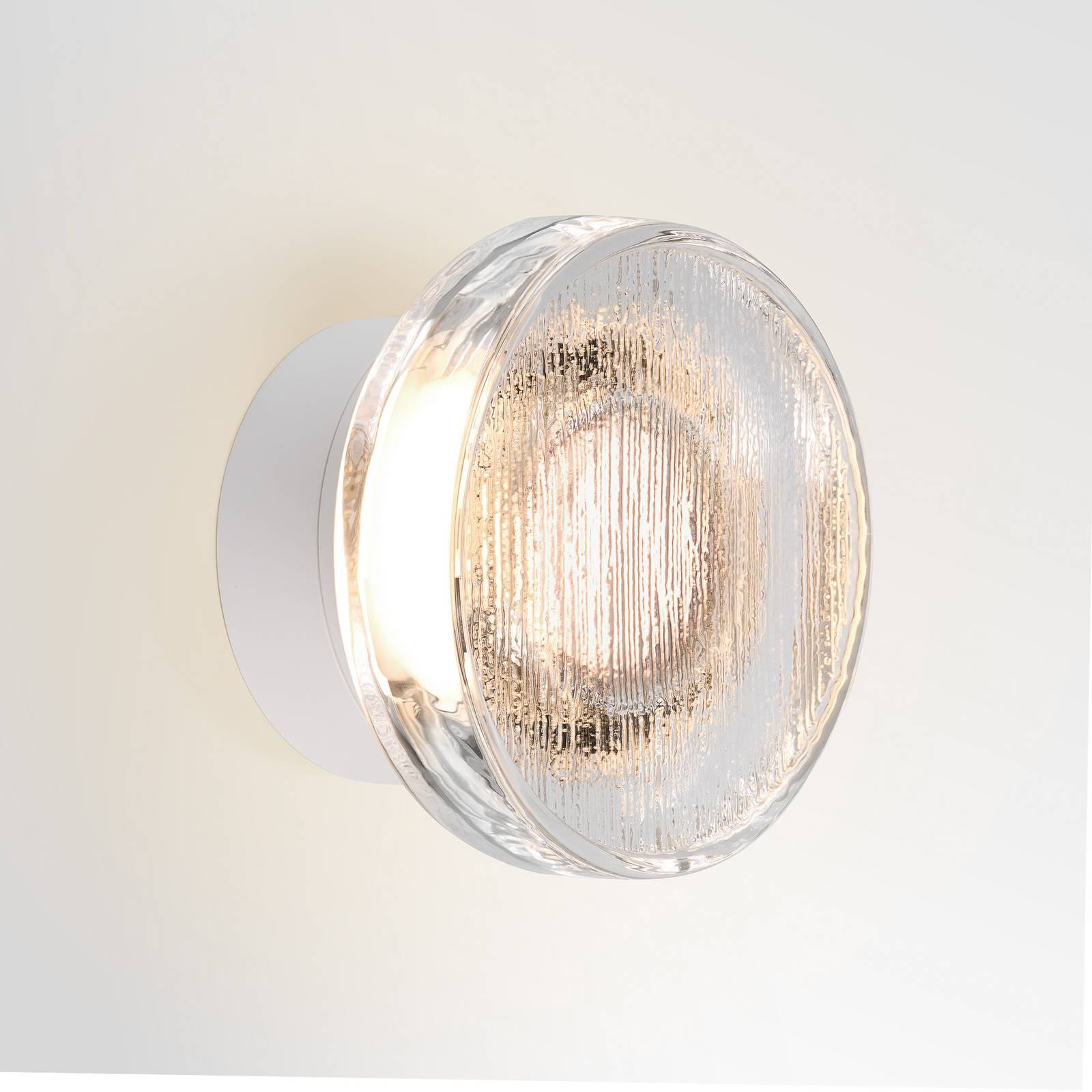 MARSET LED-Außenwandlampe Roc, Ø 17 cm, weiß/transluzent von MARSET