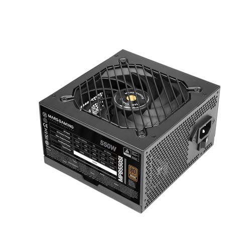 Mars Gaming MPB550SI, PC-ATX-Netzteil 550W, 7 Jahre Garantie, 80Plus Bronze 230V, 90% Effizienz, SI Extreme Silence Lüfter mit Kupferkern, AI2-RPM-, DC-DC- und SMD-Technologien, Schwarz von Mars Gaming
