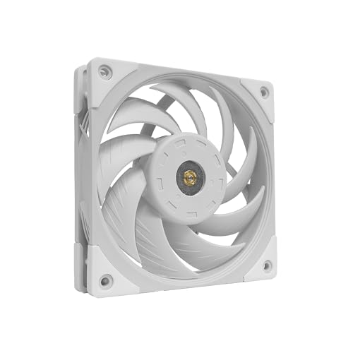 Mars Gaming MF-NC, 120mm PWM PC Lüfter, Hyperbalanced Copper FDB Bearing, Leiser Lüfter mit Hybrid Blade Design, Professioneller Computer Lüfter, Weiß von Mars Gaming