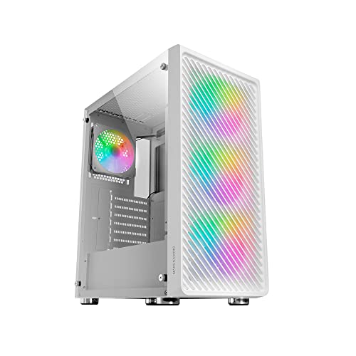Mars Gaming MC-F Weiß, ATX Gaming Semitower, Vollvergütetes Glasfenster, Metal-Mesh Front, 4X 120mm ARGB Lüfter Mars Gaming MC-F Weiß, ATX Gaming Semitower, Vollvergütetes Glasfenster, Metal-Mesh Front, 4X 120mm ARGB Lüfter von Mars Gaming