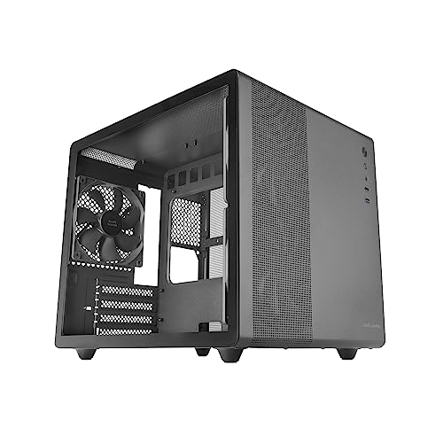 Mars Gaming MC-MPRO Schwarz, Professionelles Kompaktes Micro-ATX-Gehäuse, Volles Seitenfenster Gehärtetem Glas, 3X 120mm Lüfter, Volles Mesh-Seitenteil von MARSGAMING