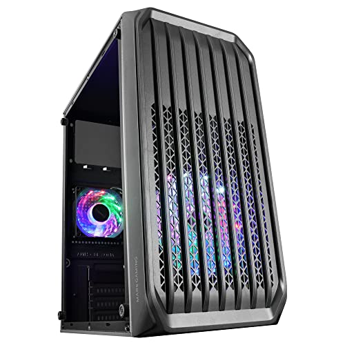 Mars Gaming MC100, ATX Gaming Gehäuse, 9 cm FRGB Lüfter, Convect-Cool Belüftung, Schwarz von Mars Gaming