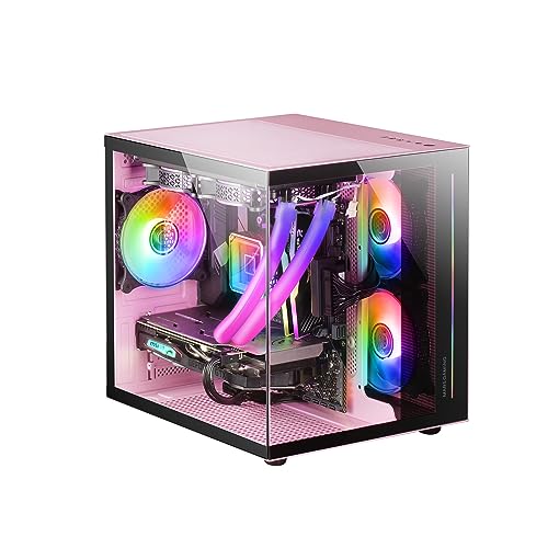Mars Gaming MC-View Rosa, Micro-ATX Mini Gaming Tower Gehäuse, 90° Gehärtetes Glas ohne Rahmen, Modulares Doppelkammer-Design, Volle Unterstützung für Flüssigkeitskühlung Mars Gaming MC-View Rosa, Micro-ATX Mini Gaming Tower Gehäuse, 90° Gehärtetes Glas ohne Rahmen, Modulares Doppelkammer-Design, Volle Unterstützung für Flüssigkeitskühlung von Mars Gaming