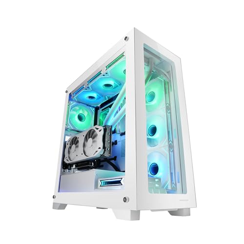 Mars Gaming MC-XP, Custom E-ATX Gehäuse, Dual Window Tempered Glass, Full Liquid Cooling Support, XXL Gaming Tower, Vertical PCIs, USB 3.0, Weiß von Mars Gaming