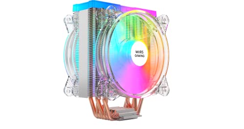 Mars Gaming MCPU66, Dreifach ARGB CPU Kühlkörper, 6 Heatpipes HCT, TDP 220W, 2 Lüfter 12cm, Schwarz von Mars Gaming