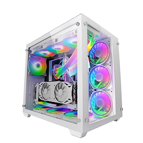 Mars Gaming MCV3 Weiß, Custom XXL E-ATX Gaming Tower, Front und Seitenfenster Gehärtetem Glas, Dual Chamber Modular Frame von Mars Gaming