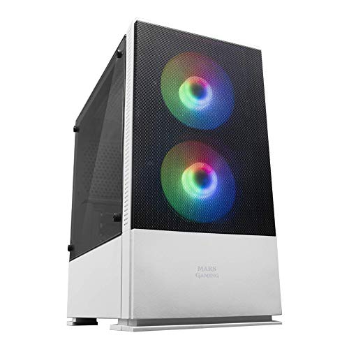 Mars Gaming MCZW, Premium-Kompakt-PC-Gehäuse, MicroATX, Panel + Front Mesh, Weiß von Mars Gaming