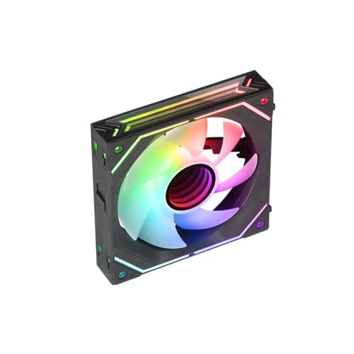 Mars Gaming MF-LINKFINITY Schwarz, Modularer PWM 120mm Lüfter, LINKFINITY Anschluss-System, Infinity Mirror ARGB 360° Beleuchtung, Ultra-leise 12dB von Mars Gaming