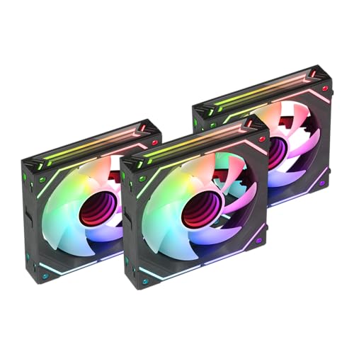 Mars Gaming MF-LINKFINITYKIT Schwarz, Kit 3X 120mm PWM Modularlüfter, LINKFINITY Verbindungssystem, Infinity Mirror ARGB 360° Beleuchtung und ARGB Controller, Ultra-Quiet 12dB von Mars Gaming