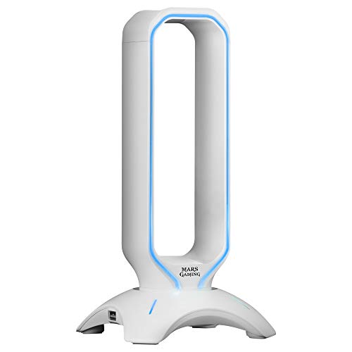 Mars Gaming MHHXW, Gaming Headset Stand RGB Flow + 2X USB 2.0, Weiß von Mars Gaming