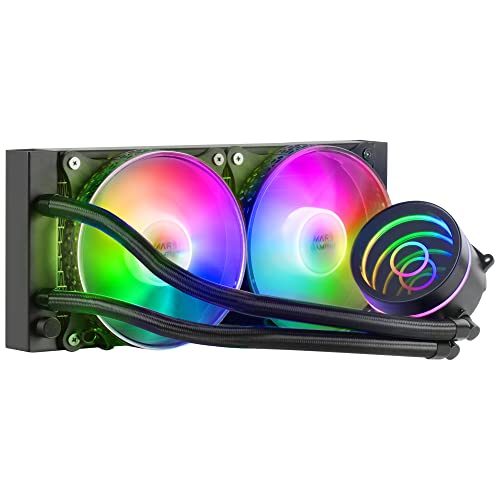 Mars Gaming ML-ONE240 Schwarz, CPU Wasserkühlung, TDP 400W, Infinity Mirror, 2 Silent FRGB Lüfter, Universal Multisocket von Mars Gaming