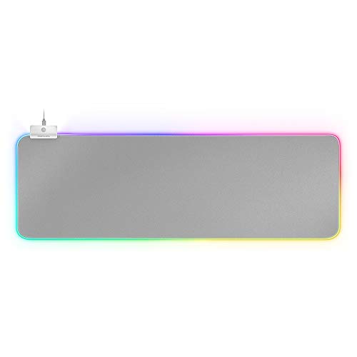 Mars Gaming MMPRGB2S XXL, Mauspad RGB 12 Modi, 2 USB 2.0, Weiß-Silber von Mars Gaming