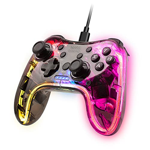 Mars Gaming MGP-C, Professionelles Neon RGB Gamepad, Duale Haptische Vibration, Analoge Joysticks, Controller für PC, PS3, Mac, Switch, Switch 2, Raspberry Pi, Android, Transparent Mars Gaming MGP-C, Professionelles Neon RGB Gamepad, Duale Haptische Vibration, Analoge Joysticks, Controller für PC, PS3, Mac, Switch, Switch 2, Raspberry Pi, Android, Transparent von Mars Gaming