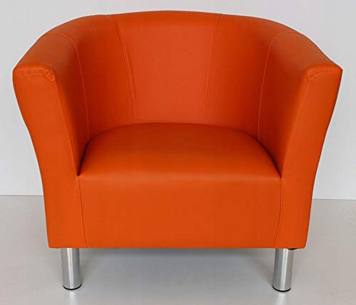 MartHome Club Trio Sessel, gepolsterter Sessel, Sitzsack, Hocker, Cocktail-Sessel, Kunstleder, Wohnzimmer, Büro, Schlafzimmer, Wartezimmer (Orange) von MartHome