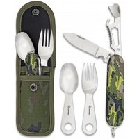 Camping-Besteck-Set Multicam Verde Albainox, bestehend aus Messer, Gabel und Löffel von MARTINEZ ALBAINOX
