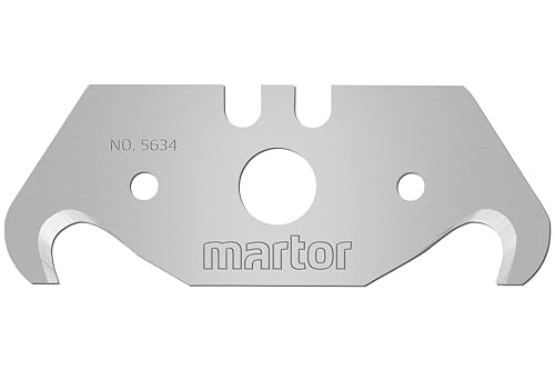 MARTOR 10 x HAKENKLINGE, Ersatzklingen Cuttermesser, Sicherheitsmesser, 18,8 mm, Scharf, Im Spender, 2-fach Nutzbar, NR. 5634 von MARTOR