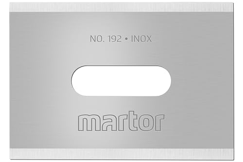 MARTOR 10 x INDUSTRIEKLINGE, Ersatzklingen Cuttermesser, Sicherheitsmesser, 18,5 mm, Scharf, Im Spender, 4-fach Nutzbar, NR. 192 von MARTOR