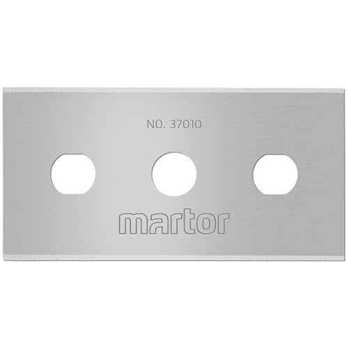 MARTOR 10 x INDUSTRIEKLINGE, Ersatzklingen Cuttermesser, Sicherheitsmesser, 22 mm, Scharf, Im Spender, 4-fach Nutzbar, NR. 37010 von MARTOR