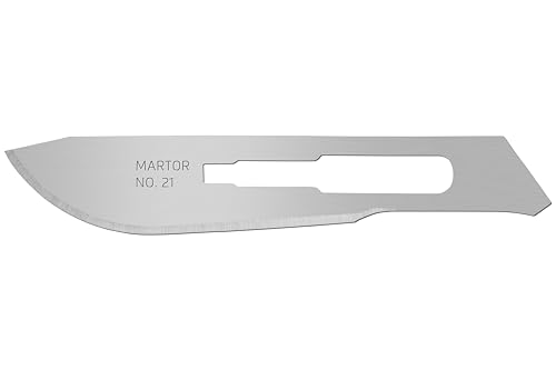 MARTOR 10 x SKALPELLKLINGE, Ersatzklingen Grafikmesser, Bastelmesser, 9,7 mm, Scharf, 1-fach Nutzbar, NR. 21 von MARTOR