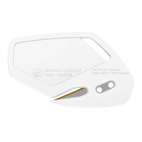 MARTOR 10 x Sicherheitsmesser, rostfreie verdeckte Klinge mit TiN Beschichtung, SECUMAX CARDYCUT, Profi Cuttermesser, Leicht, Kunststoff, Rechts- & Linkshänder, GS Geprüft von MARTOR