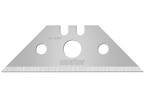 MARTOR 10 x TRAPEZKLINGE, Ersatzklingen Cuttermesser, Sicherheitsmesser, 19 mm, Scharf, Im Spender, 2-fach Nutzbar, NR. 42063 von MARTOR