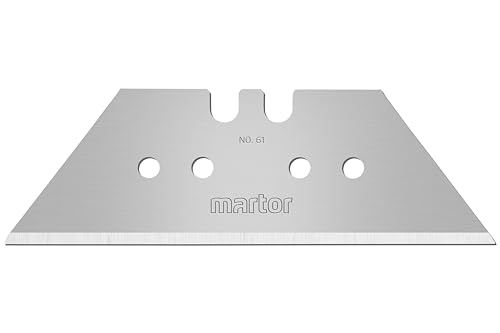 MARTOR 10 x TRAPEZKLINGE, Ersatzklingen Cuttermesser, Sicherheitsmesser, 19 mm, Scharf, Im Spender, 2-fach Nutzbar, NR. 61 von MARTOR