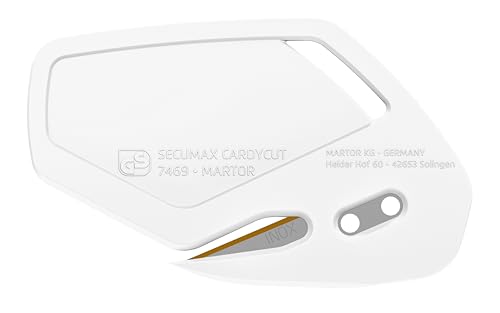 MARTOR Sicherheitsmesser SECUMAX CARDYCUT mit SPITZKLINGE 884 100 Stück (Abmessung 71,3 x 2 x 43 mm, Gewicht 6 g, Kunststoff, Weiß) 746922.12 von MARTOR
