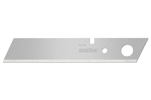 MARTOR 5 x GROSSE SPEZIALKLINGE spitze Klinge, Ersatzklinge Cuttermesser, Sicherheitsmesser, 110,8 mm Lang, 18,7 mm Breit, Scharf, Im Spender, Nr. 105 von MARTOR