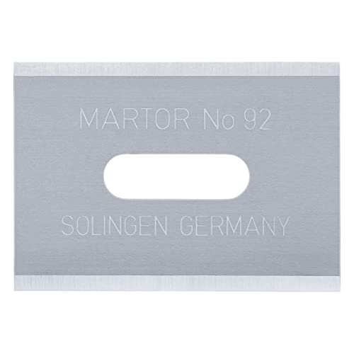 MARTOR 10 x INDUSTRIEKLINGE, Ersatzklingen Cuttermesser, Sicherheitsmesser, 18,5 mm, Scharf, Im Spender, 4-fach Nutzbar, NR. 92 von MARTOR