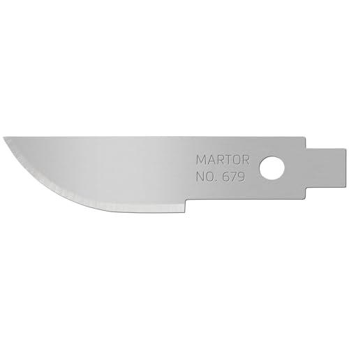 MARTOR 10 x KONVEXKLINGE, Ersatzklingen Skalpell, 22 mm, Scharf, Im Spender, 2-seitiger Schliff, NR. 679 von MARTOR