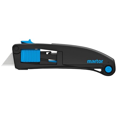 MARTOR Sicherheitsmesser Mit Klingeneinzug, SECUPRO MAXISAFE, Profi Cuttermesser, Leicht, Kunststoff, Rechts- & Linkshänder, Logistik, GS Geprüft von MARTOR